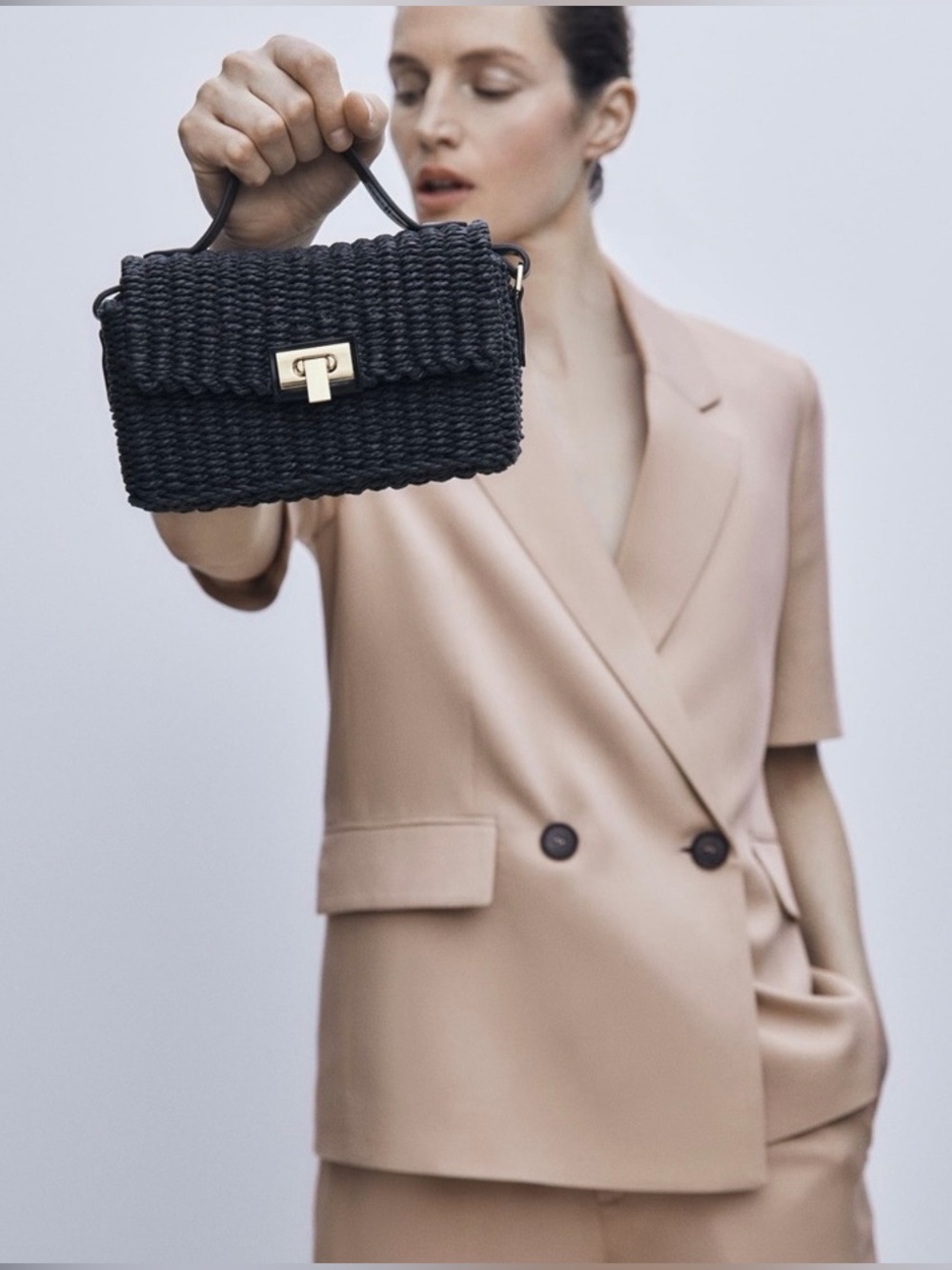 ZARA Wowen Mini Black Crossbody Box Bag